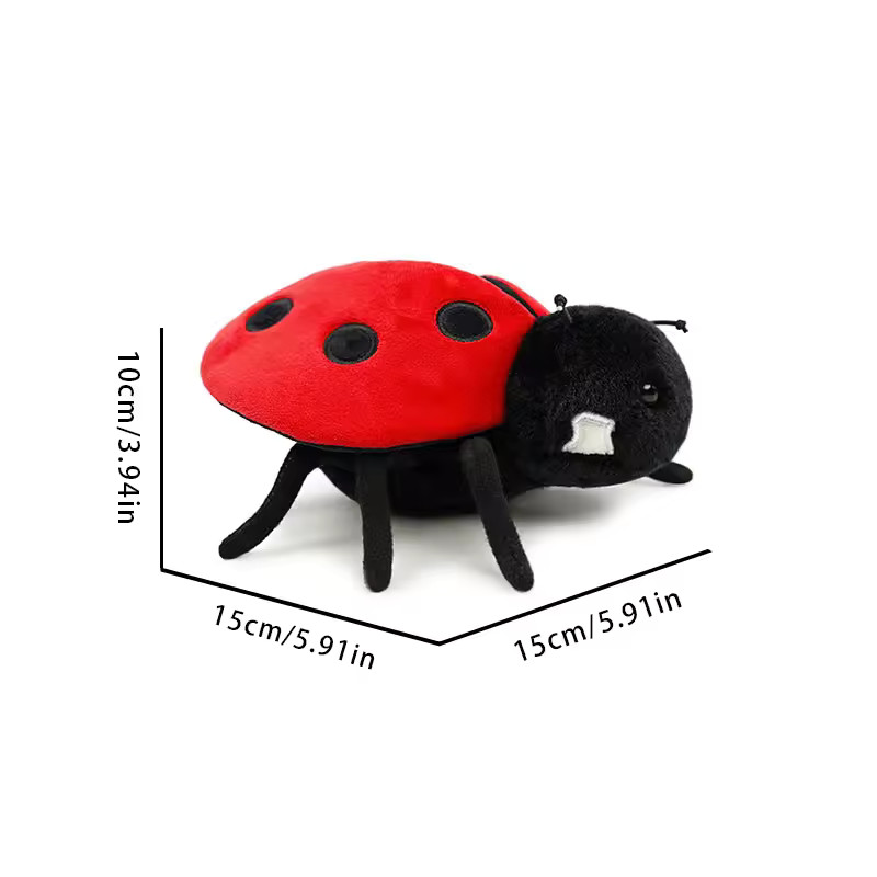 Ladybug Plush Toy Creative Insect Stuffed Doll Soft Collectible Birthday Gift