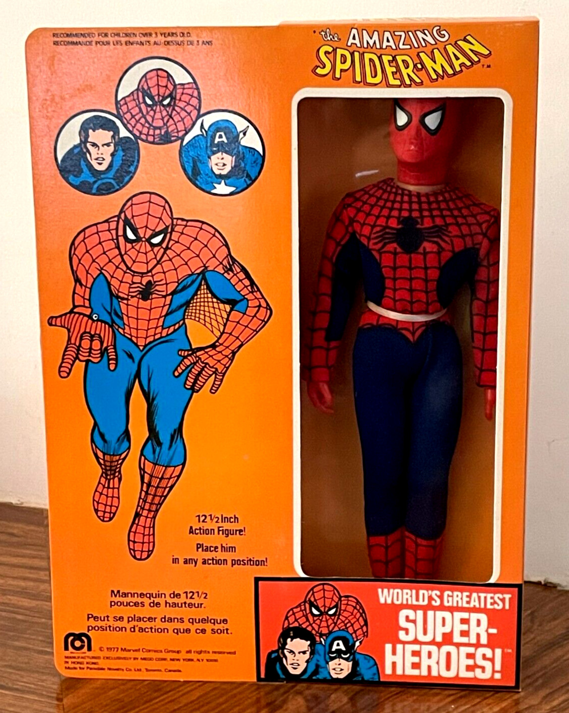 SPIDERMAN MEGO / 12 INCH / 1977 / UNOPENED / FACTORY SEALED – HIGH GRADE