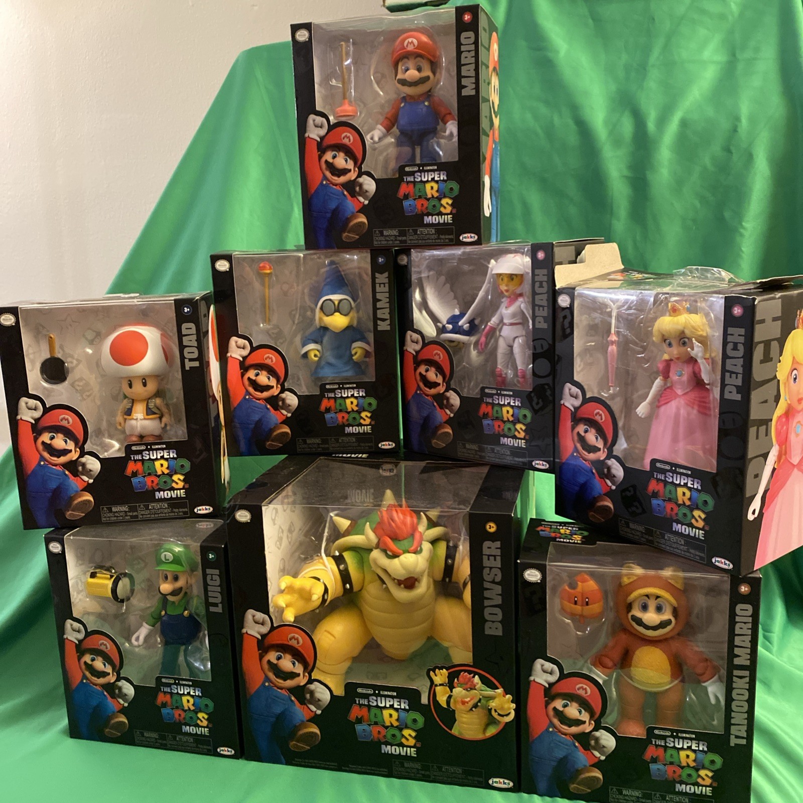 Super Mario Bros Movie Action Figure LOT 8 FIGURES Jakks Pacific BOWSER Peach