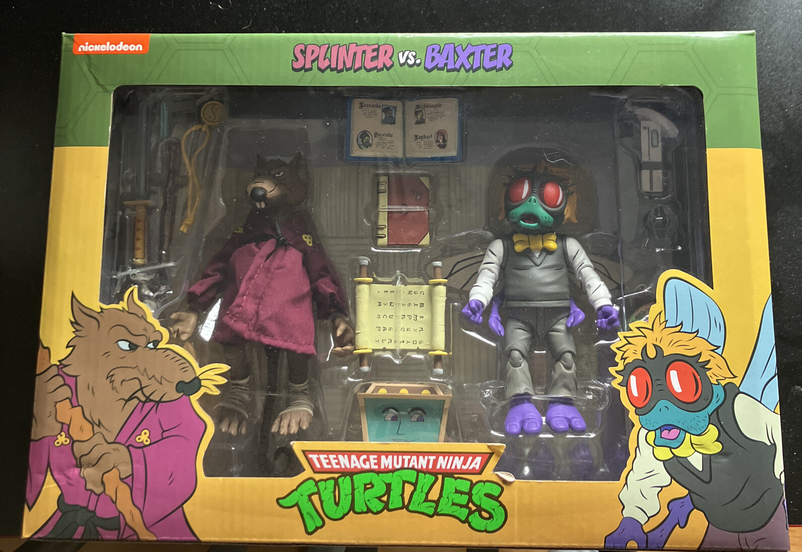 neca tmnt 2 pack splinter vs baxter. never opened. box is in great shape.