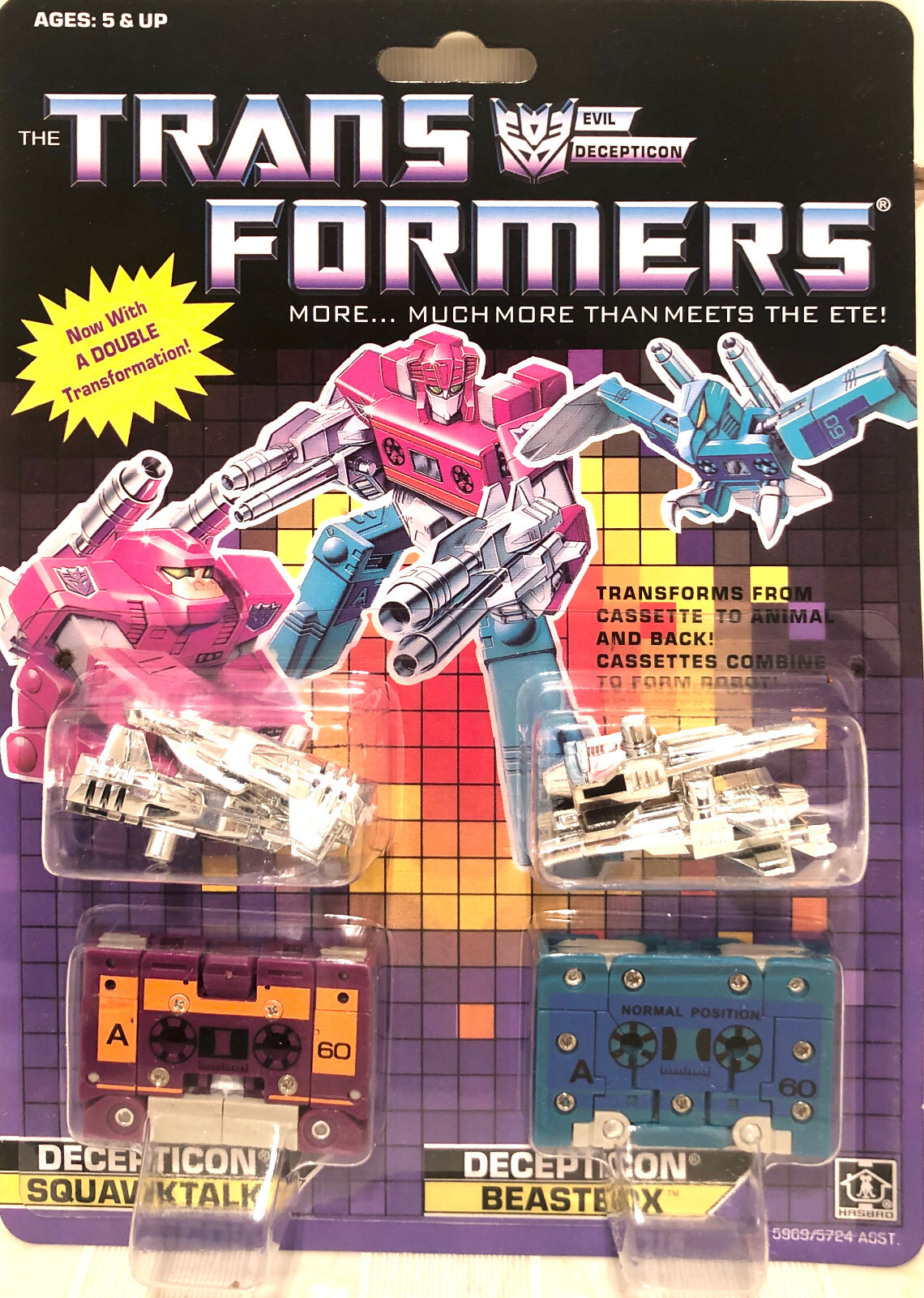 Transform G1 Reissue squawktalk beastbox and Slugfest Overkill Brand New MISB
