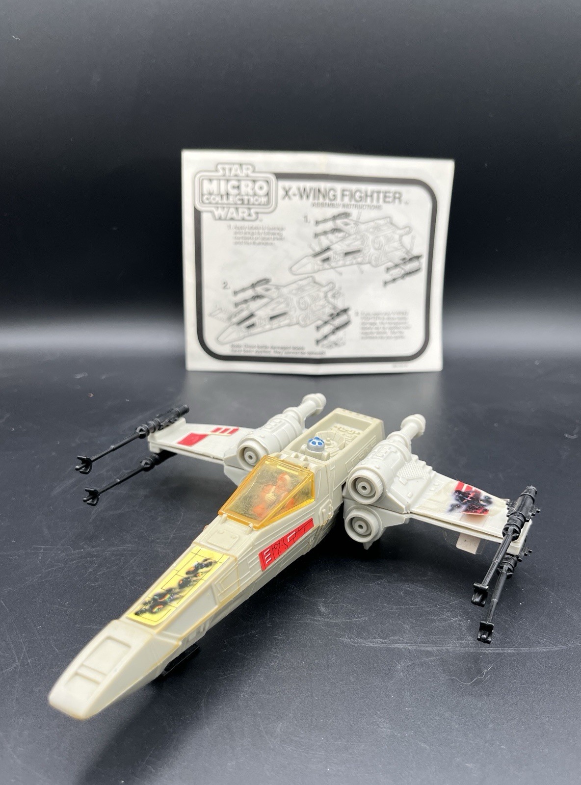 Vintage Star Wars Micro Collection X-Wing Fighter w Pilot & Instructions