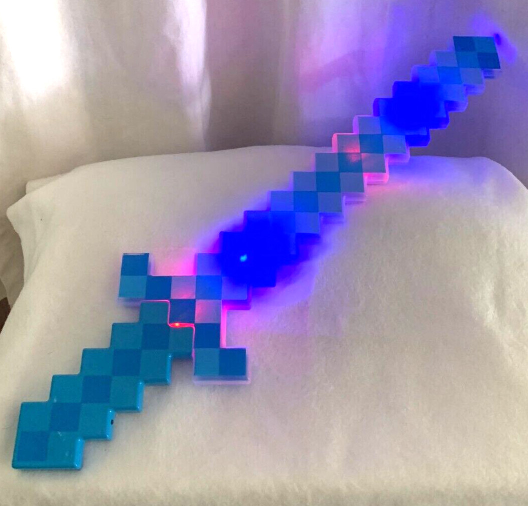 Minecraft Light Up Pixel Sword 24 inches long Excellent Condition