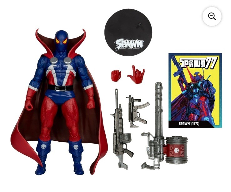 McFarlane Page Punchers SPAWN 1977 Red Platinum Ed. 7” Action Fig. & Comic Book