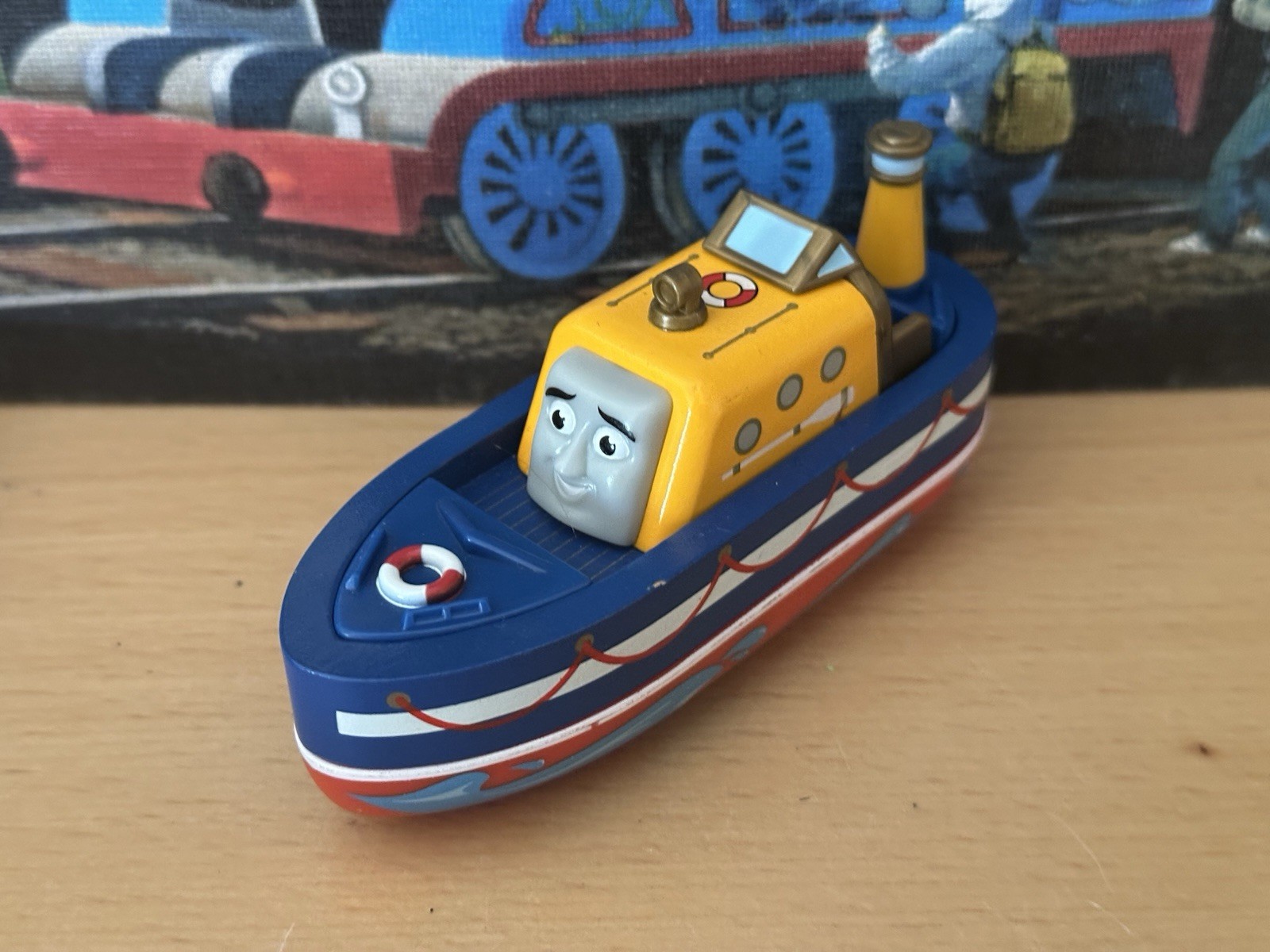 Learning Curve Wooden Thomas Train Set Exclusive Captain with Waves! EUC!