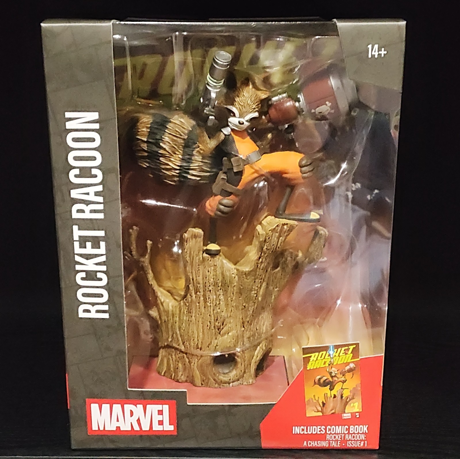 Marvel Rocket Raccoon Action Figure w/ Comic Book, Boxed, Age 14+