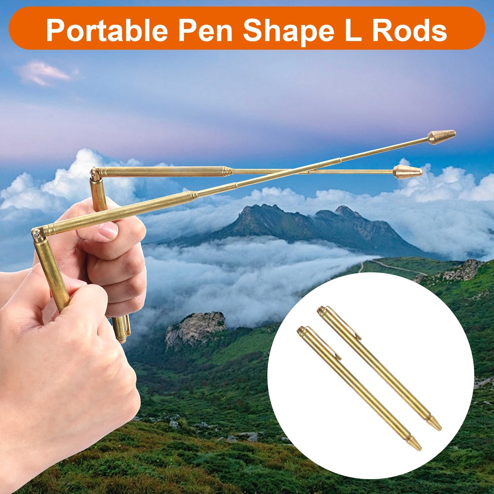 Molain 2Pcs Dowsing Rods, Retractable Divining Rods Portable Pen Brass