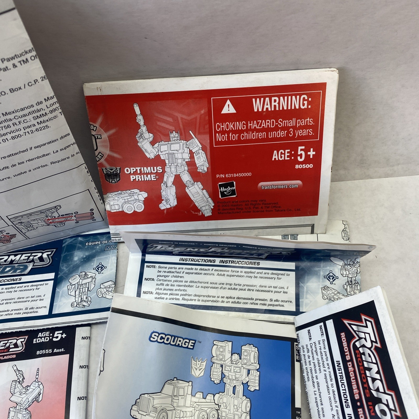 Transformers INSTRUCTIONS Booklets MANUALS Alternators ARMADA LOT Of 14 Vintage