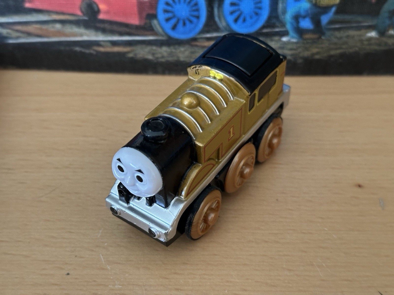 Learning Curve Wooden/Diecast Factory Sample Battery Operated Gold Thomas!