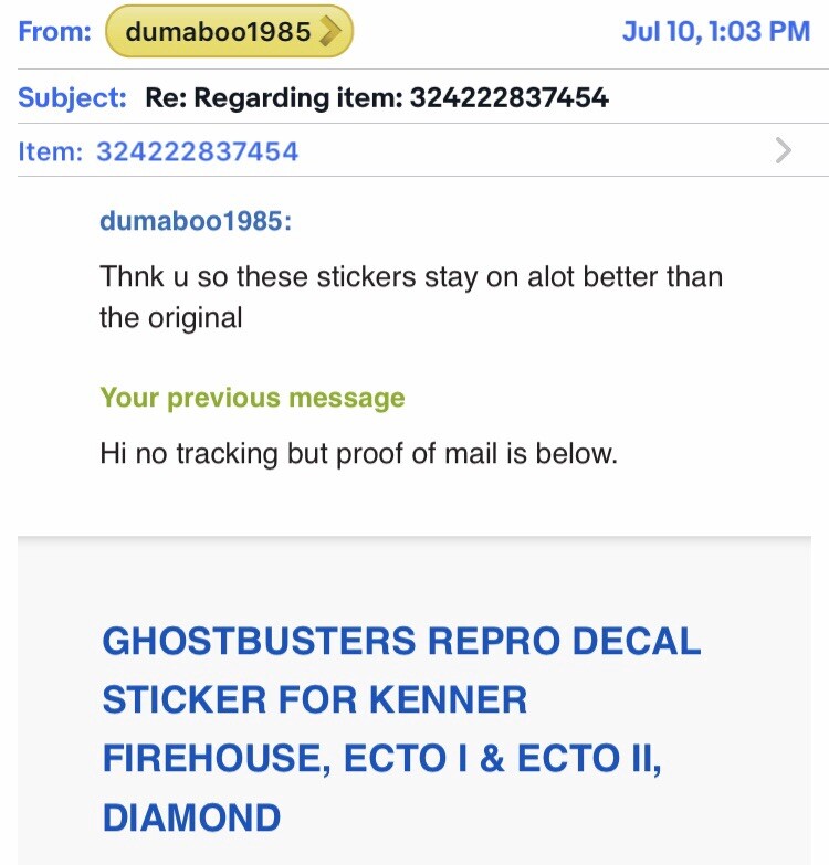 GHOSTBUSTERS REPRO DECAL STICKER FOR KENNER FIREHOUSE, ECTO I & ECTO II, DIAMOND