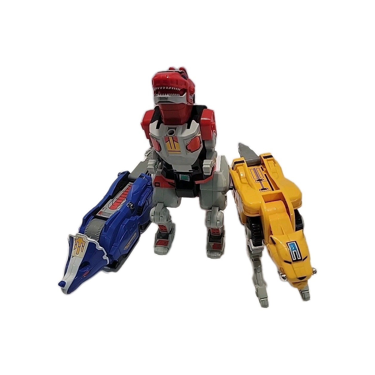 Vintage 1991 Bandai Power Rangers Mega Zord Figures Lot 3 Dino Red Blue Yellow