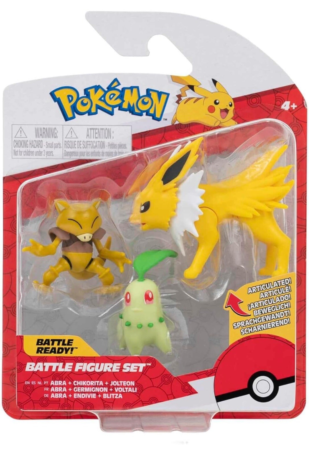 Pokemon Battle Figure set Abra Chikorita & Jolteon 3 Pack new 2022