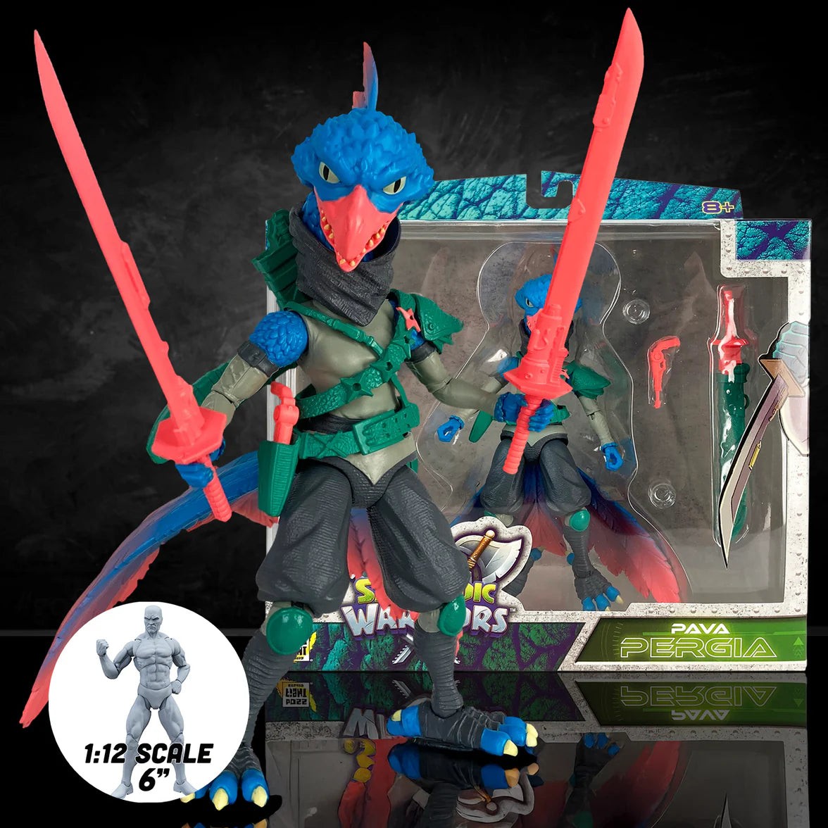 Saurozoic Warriors Dinosaur « Highland Tribe » Action Figure 1:12 Scale 6&Prime; BUNDLE