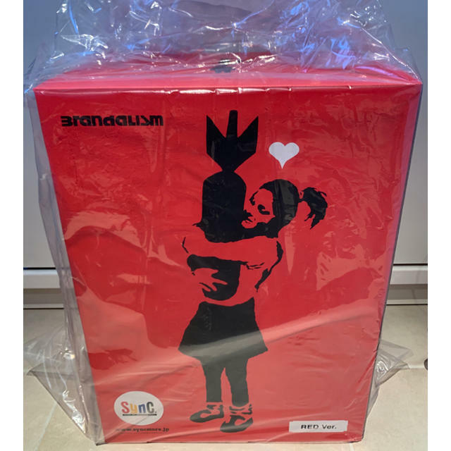 Medicom Toy BANKSY BOMB HUGGER Red Ver Statue Figure F/S EMS