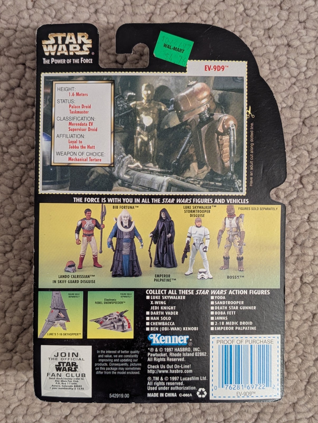 1997 Kenner Star Wars POTF EV-9D9 With Datapad MOC Action Figure Of 💕
