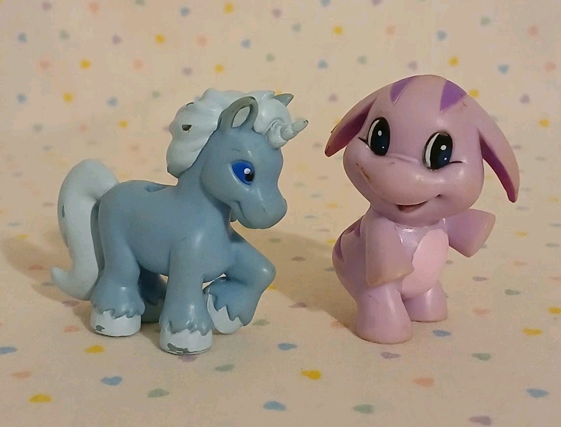 Vintage Y2K Neopets Poogle Uni Faerie Miniature Toy Figures READ Missing Pieces