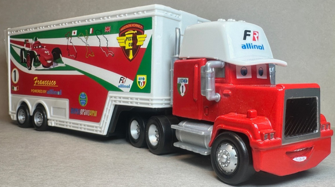 Disney Pixar Cars 2 Francesco Bernoulli Hauler Semi #1 Diecast Deluxe 1:55 FC