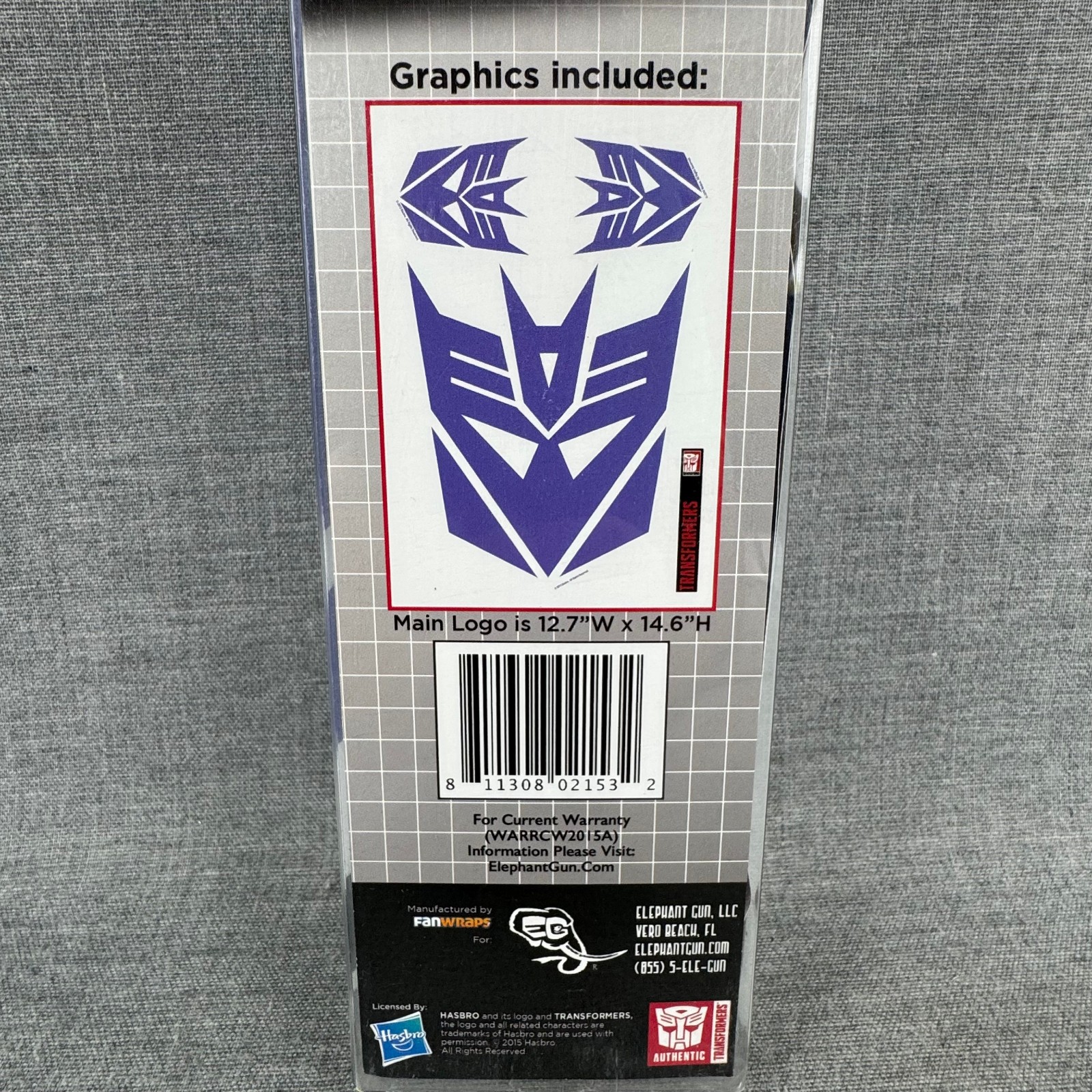 2015 Hasbro Transformers Decepticon Shield Purple Vehicle Car Graphics Decal