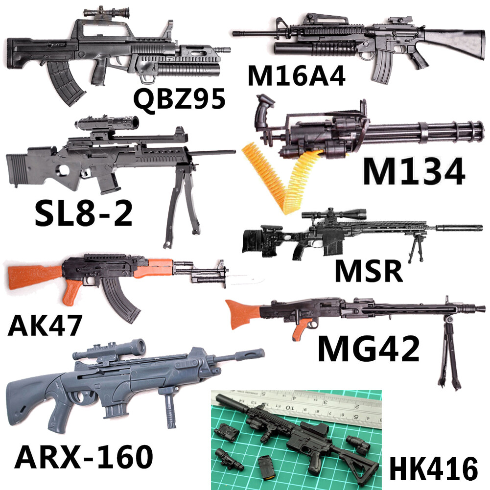 1:6 Scale Gatling Toy Gun Assembly Model Puzzles Bricks weapon Action Figure