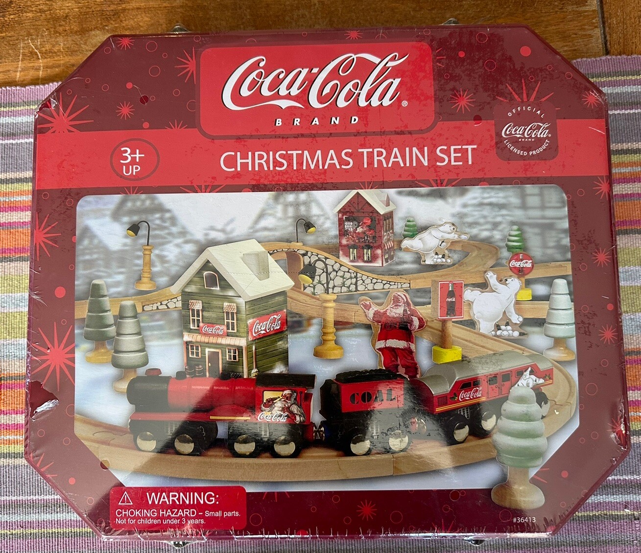 Maxim Wooden Coca Cola Christmas Train Set! Thomas Brio! RARE! New