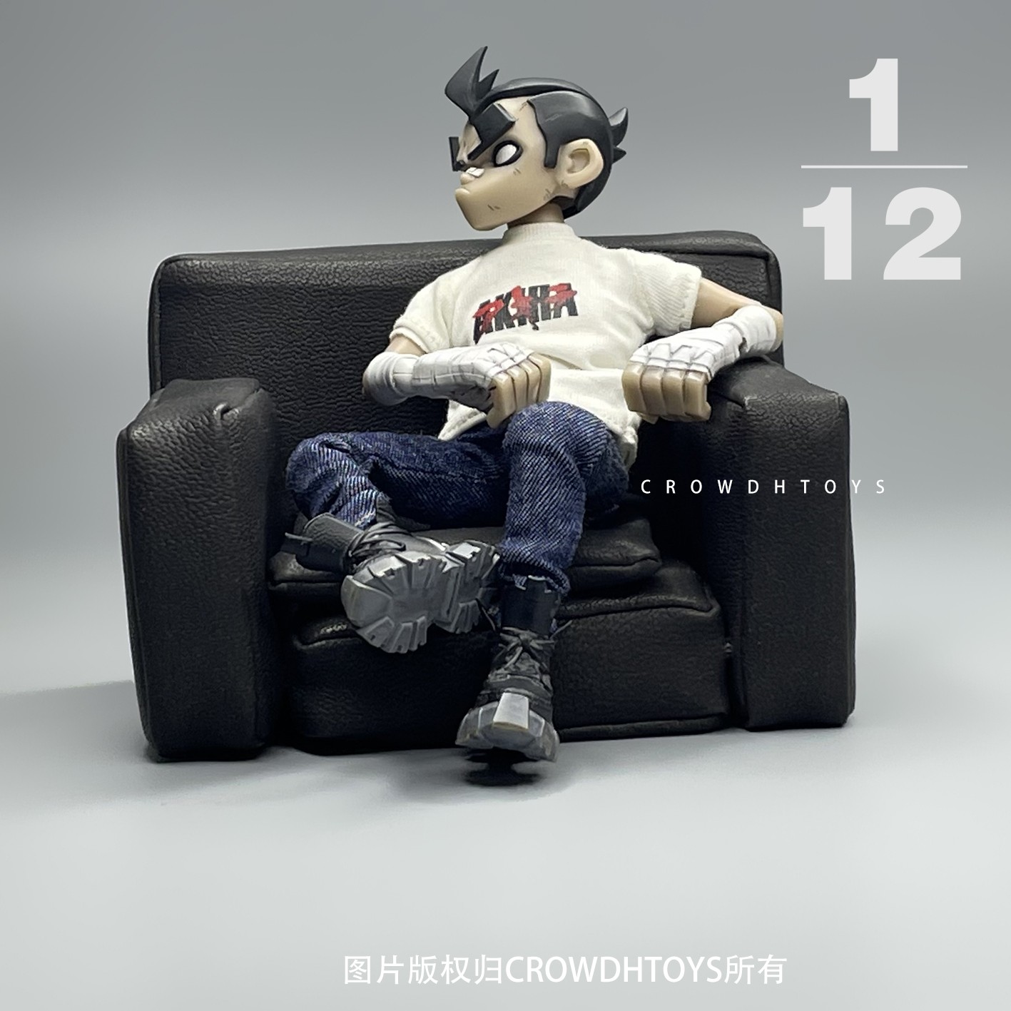 1/12 Scale Solid Color Fashionable Sofa Model Toy Fit 6in 9in Doll Action Figure