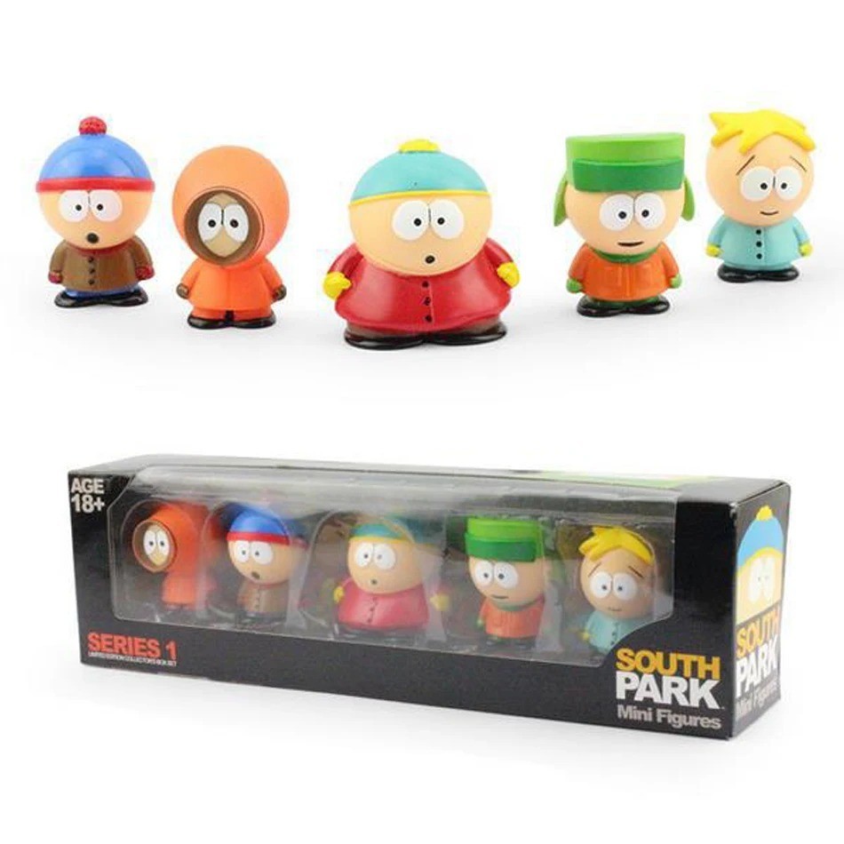 6cm 5PCS South Park Action Figure Set PVC Cartoon Model Toy Gift for Kids