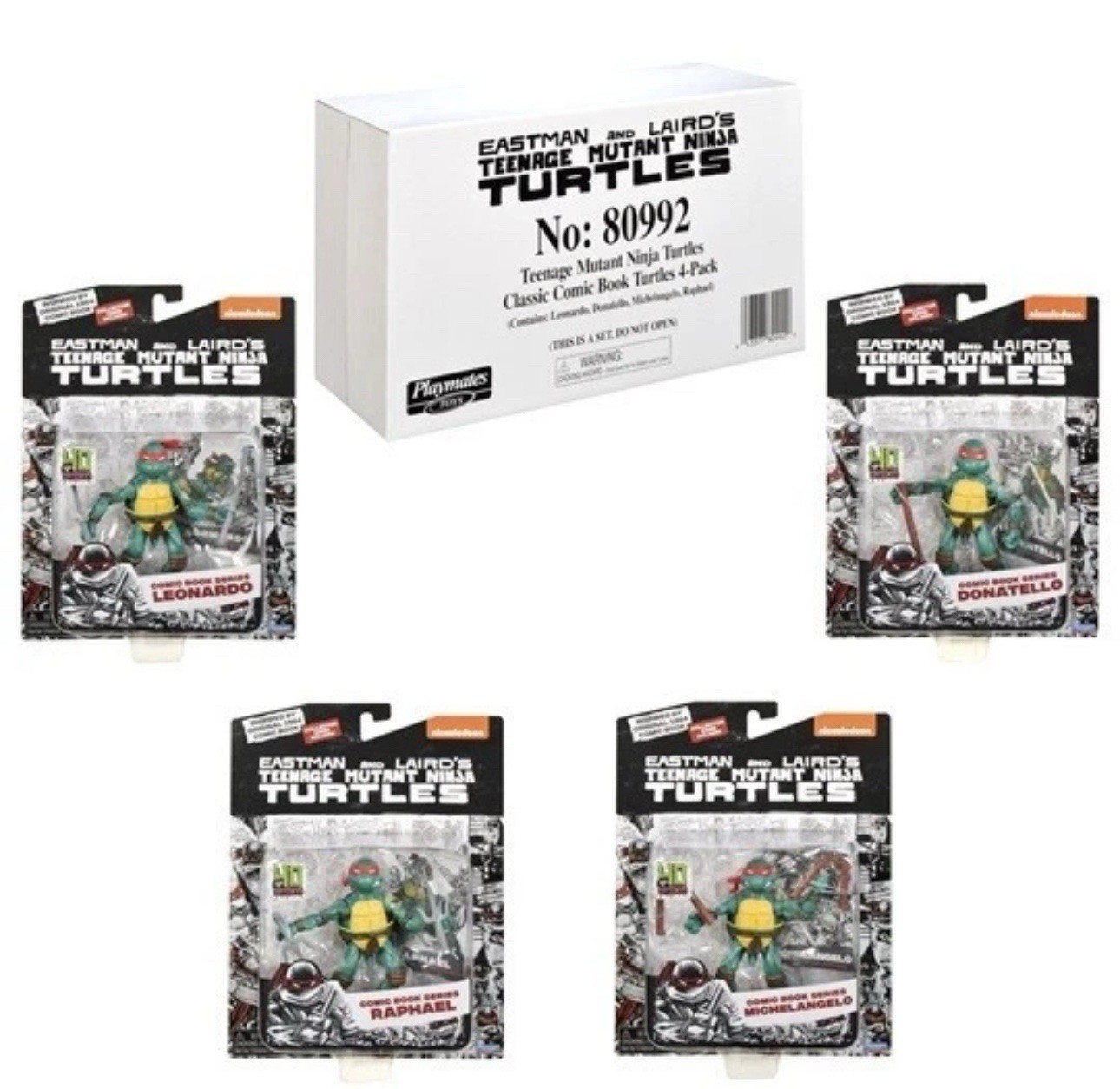 NEW TMNT SET OF ALL 4 Teenage Mutant Ninja Turtles Comic Book Series Figures! 🔥
