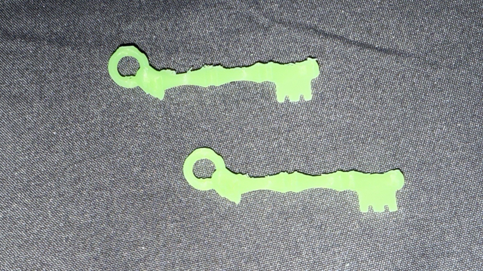Two GITD Green Custom Skeleton Keys by He-Bro