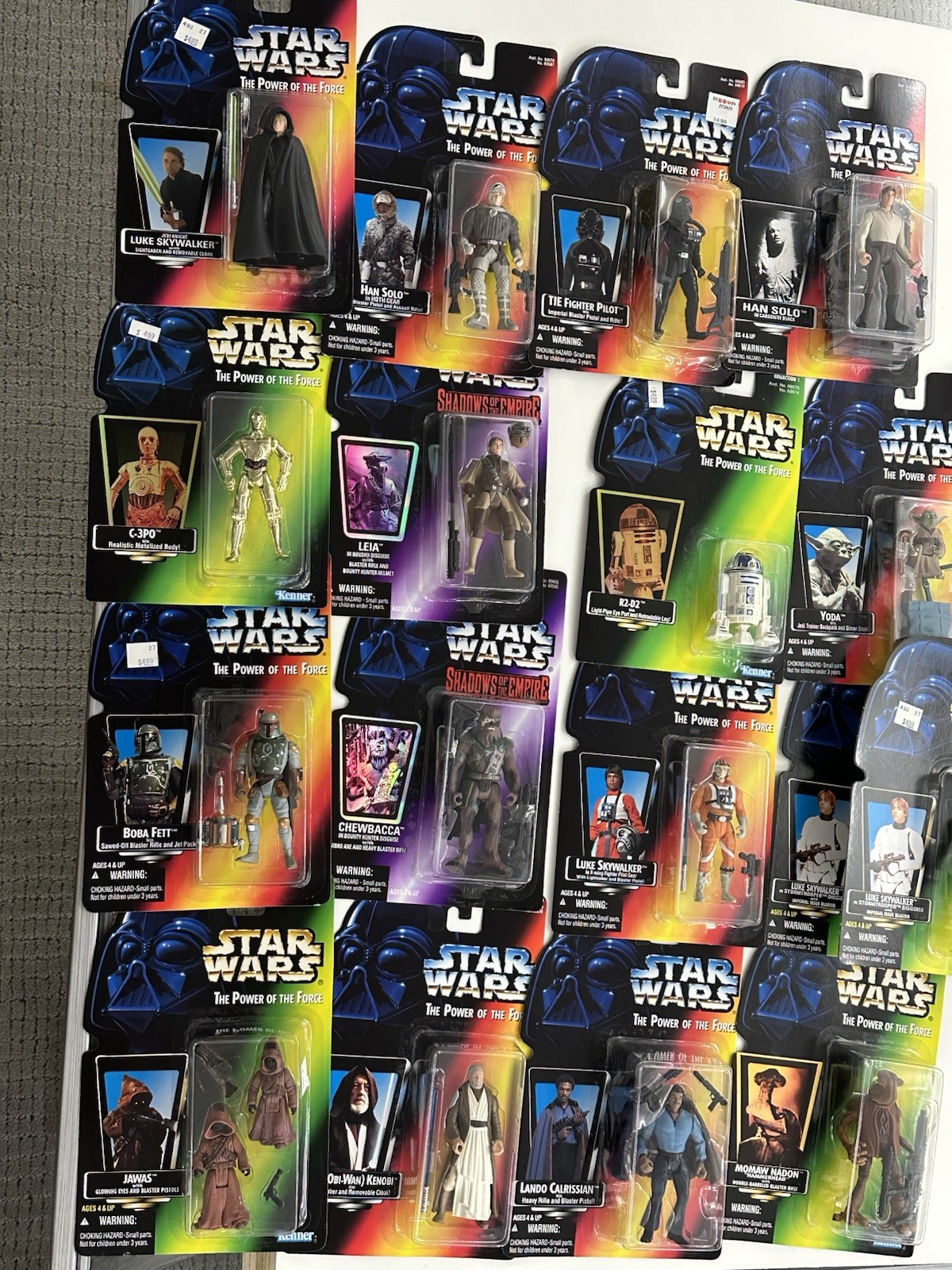 17 Vintage Star Wars Power Of The Force & Shadows Of The Empire Lot Action Fig.