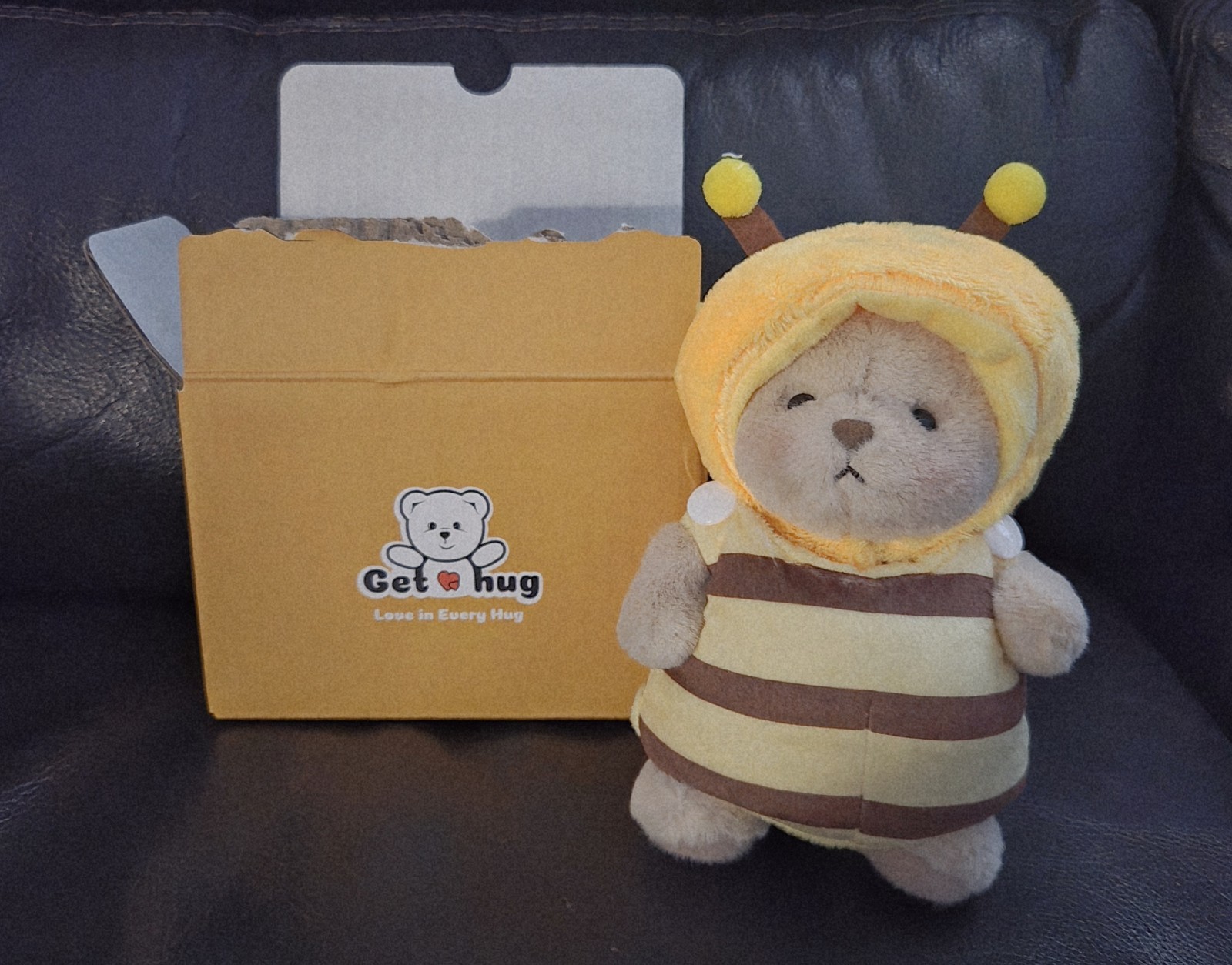 Handmade Fully Jointed 5.9&Prime; Yellow Bumble Bee Bear Plush Keychain