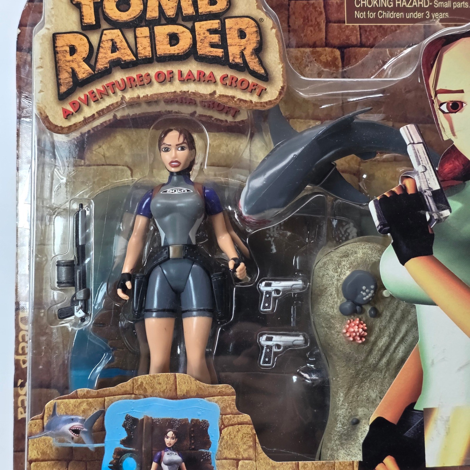 Tomb Raider Adventure Of Lara Croft Deep Sea Shark Action Figure, Playmates 1999