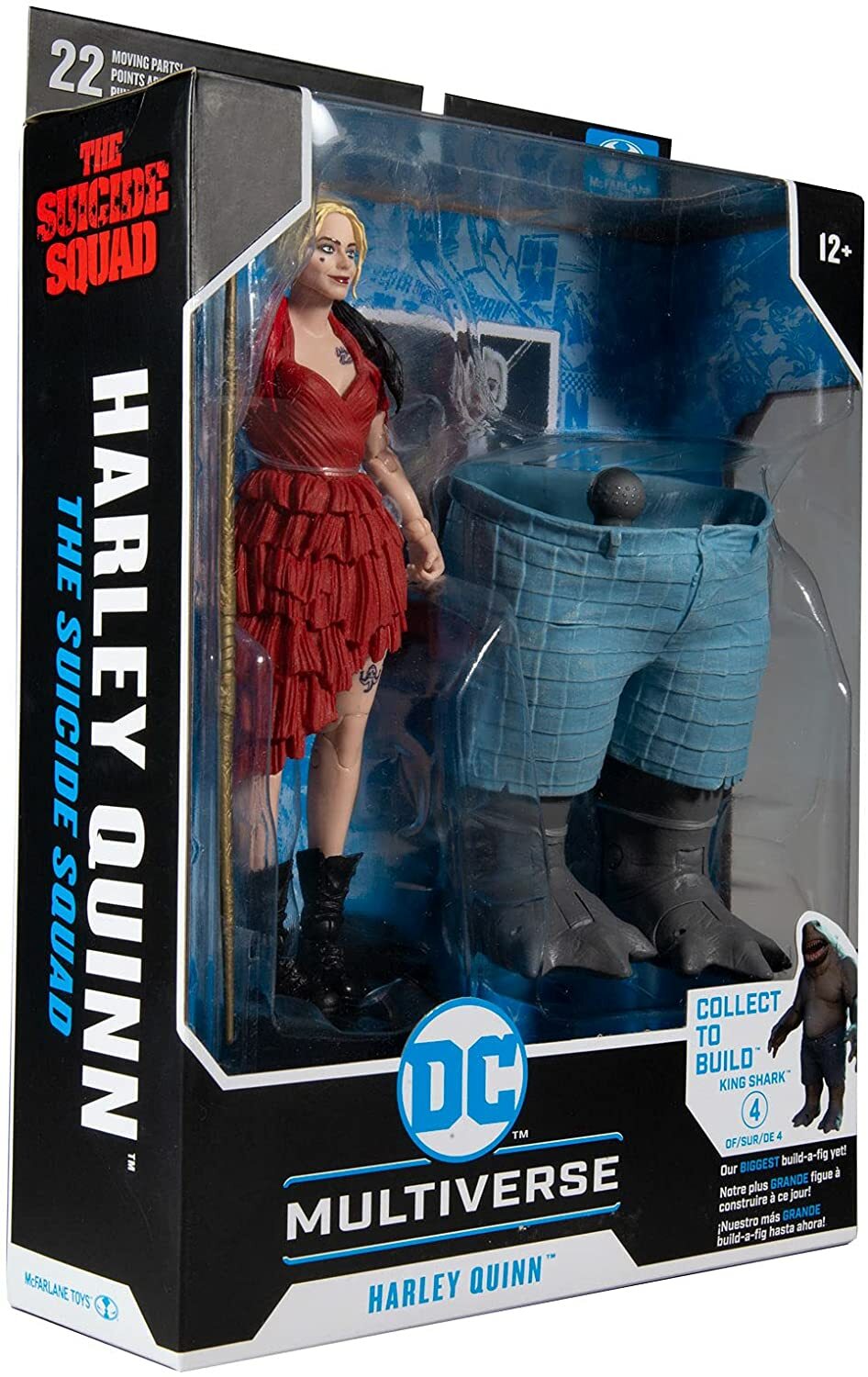 DC Multiverse The Suicide Squad – Harley Quinn (Build-A-King Shark) 7-Inch Actio
