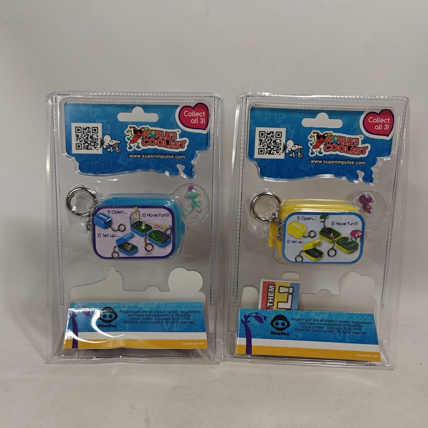 Worlds Coolest Fingerlings Keychain Play Set 2 Pack Bundle Play Ground Sets