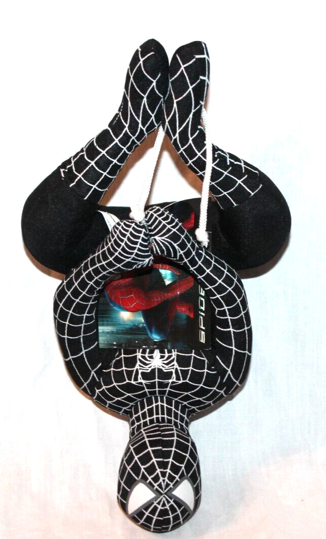 NEW WITH TAG 2006 Black Spiderman 3 Toy Factory Hanging Upside Down 12&Prime; Plush