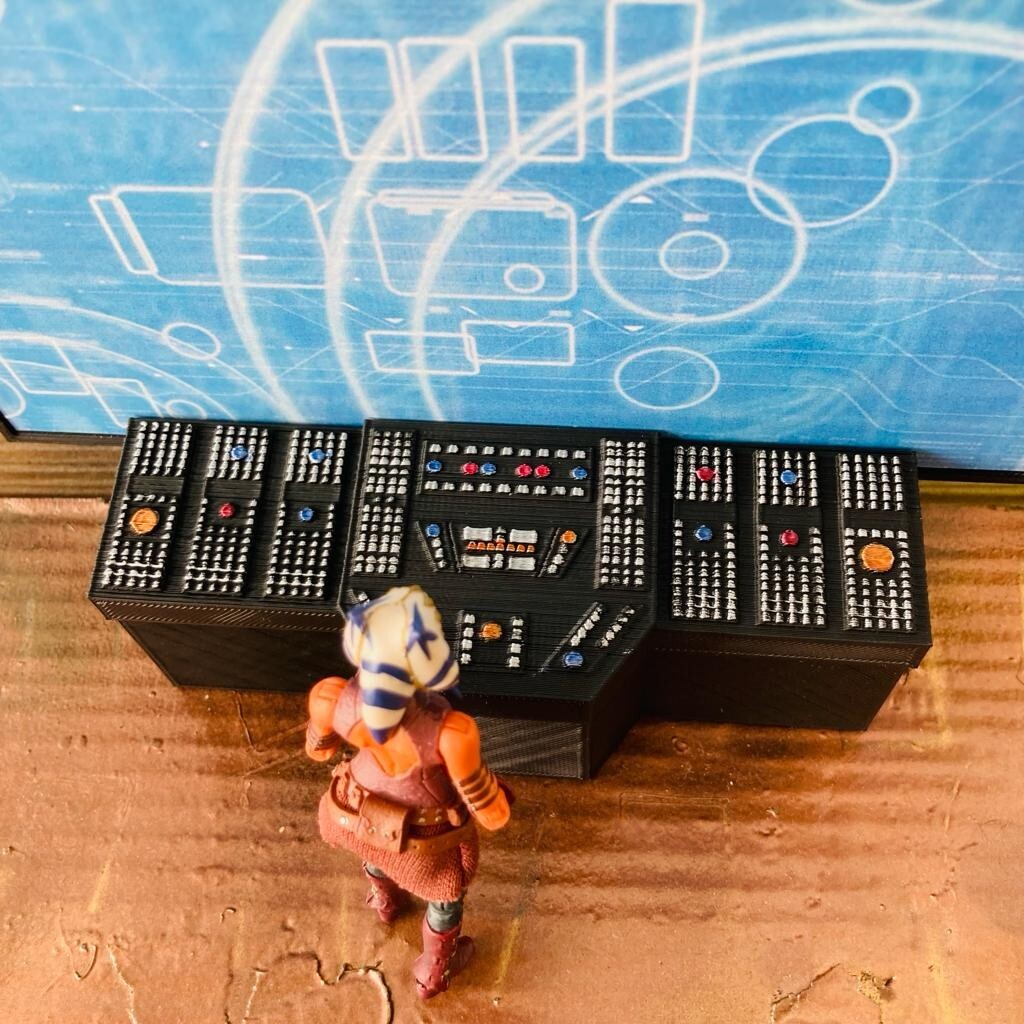 Custom Sci-Fi Tactical Screen / Computer for 3.75 IN (1:18) Figure Diorama