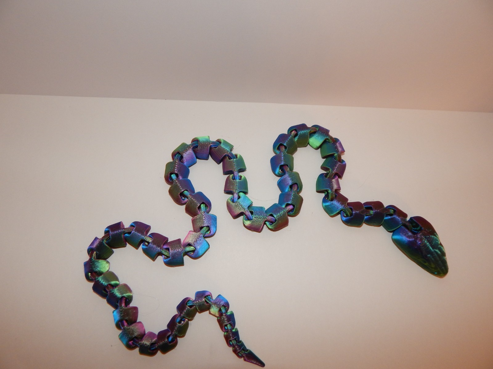 3d printed Snake Flexy 31 in LONG Metalic Blue/Purple