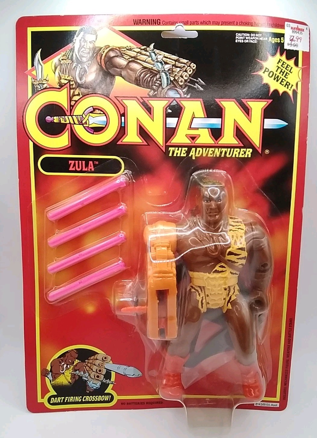 Hasbro ZULA Conan the Adventurer 7&Prime; Action figure Dart Firing Crossbow 1992 MIP!