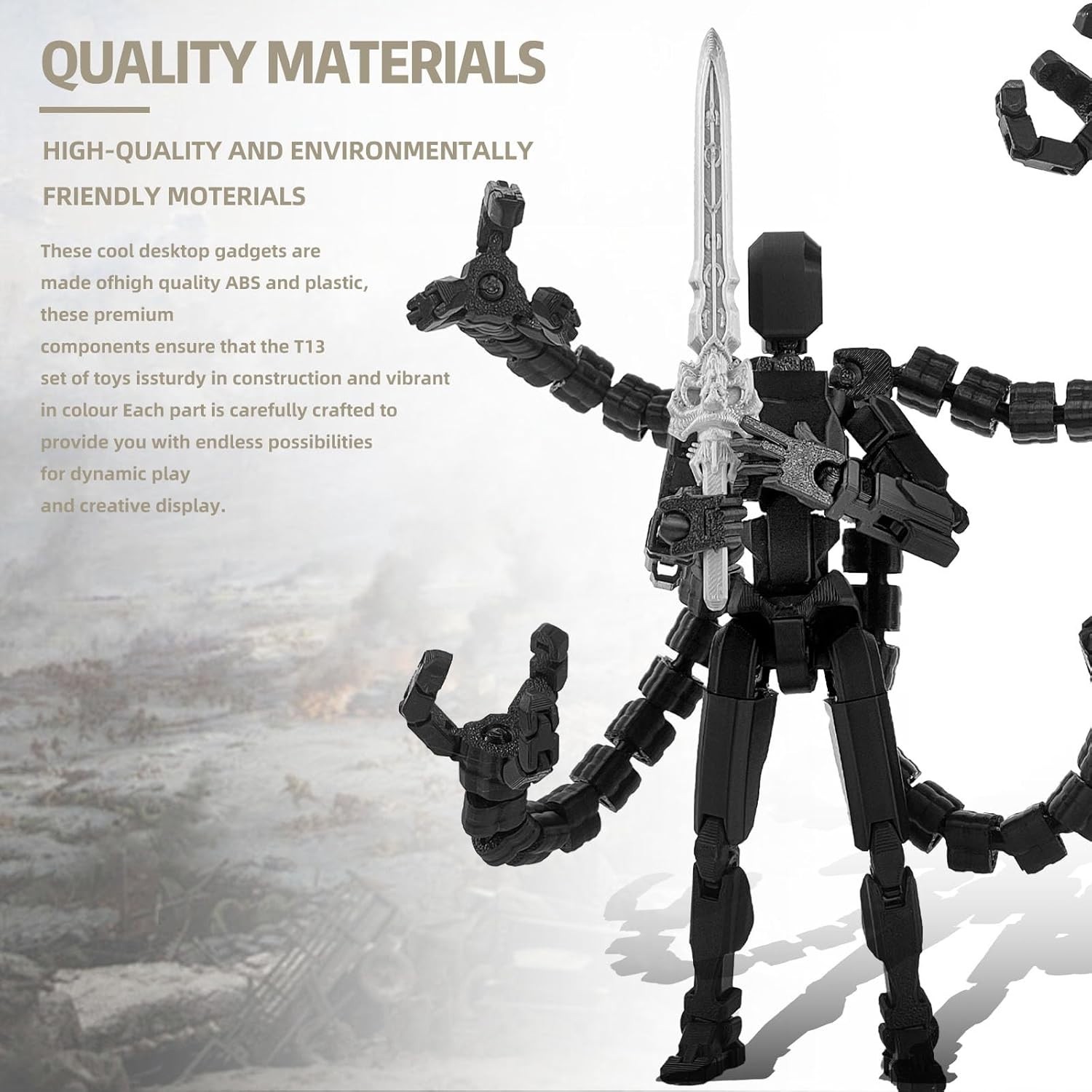 7.2 Inch Multi-Jointed Action Figure for Desktop Decoration and Play Activities