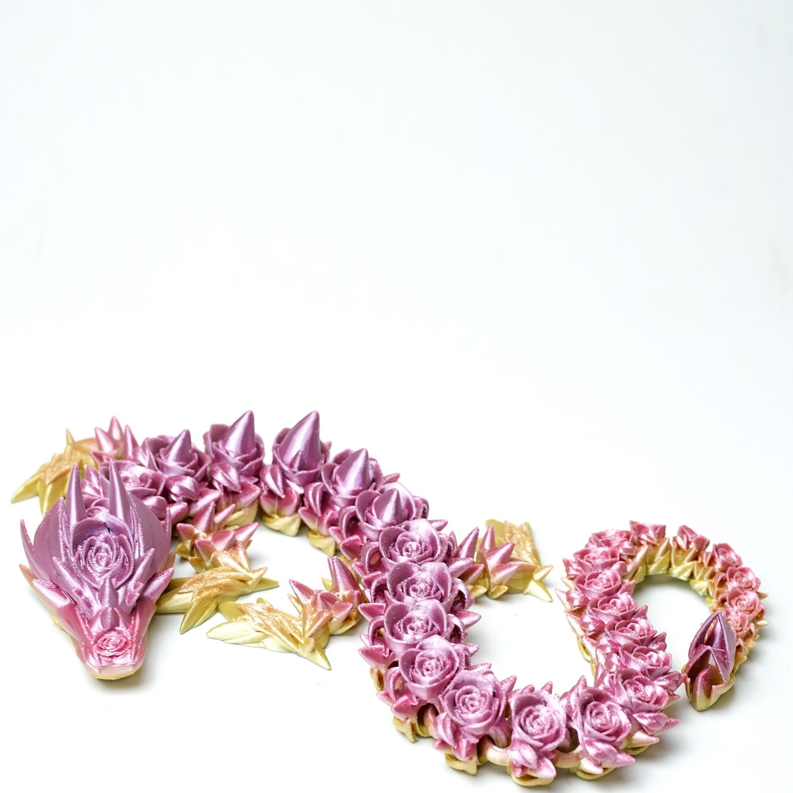 3D Printed Rose Dragon Model,Articulated Animals figure,Fidget Toys Home Decor