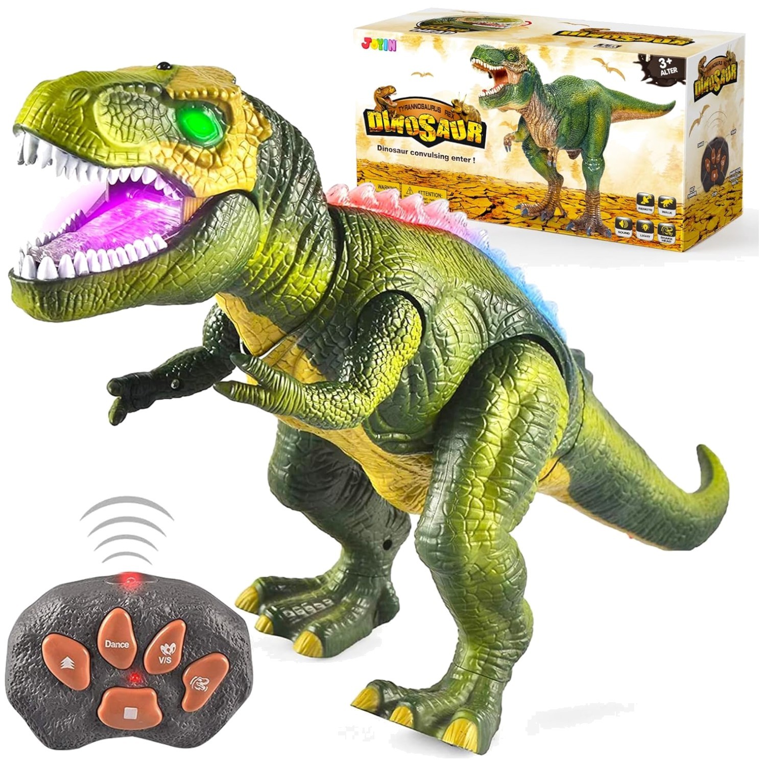 LED Walking Dinosaur Toy with Remote Control