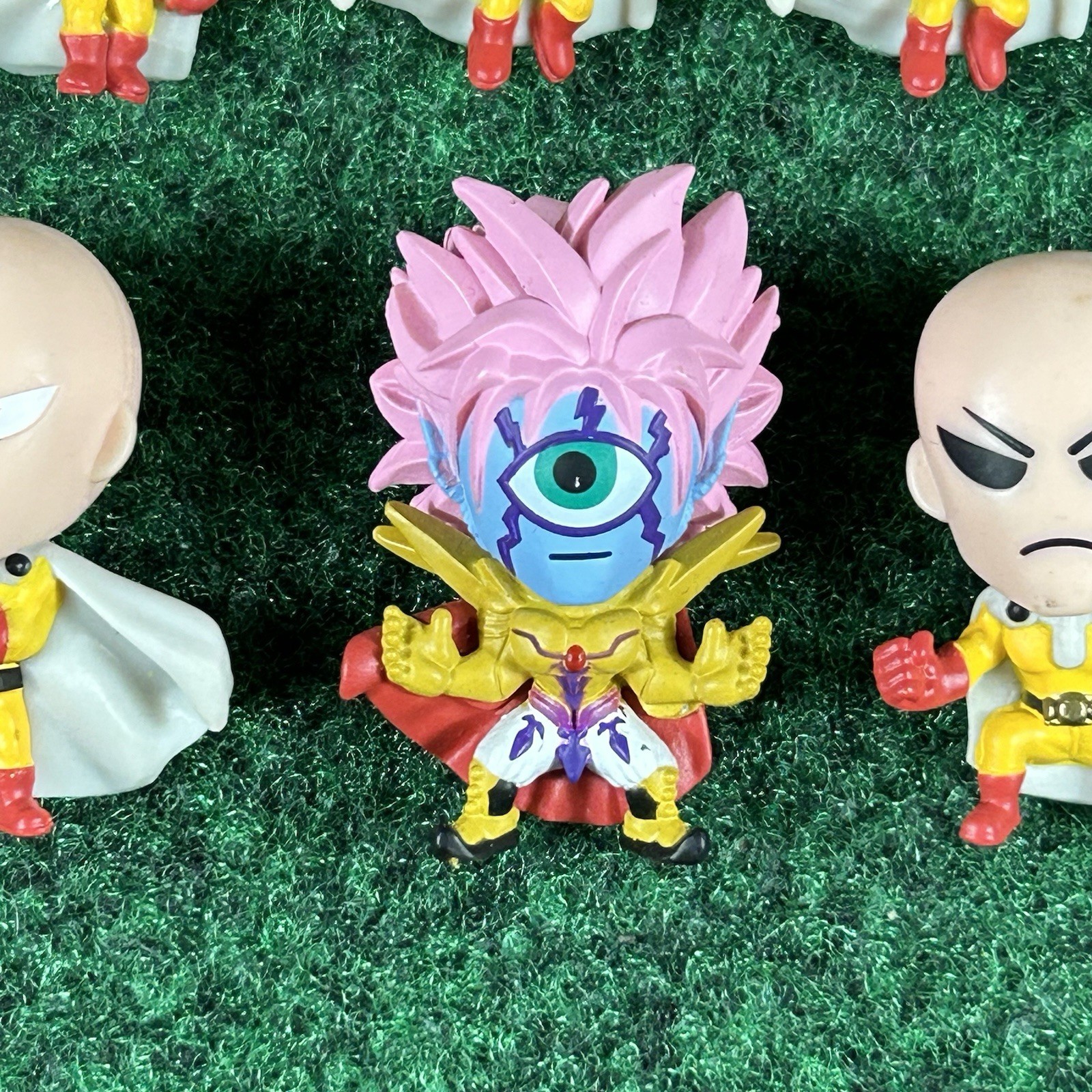 One Punch Man & Lord Boros Mini Figures Set Of 10 Opened Used Loose No Stand