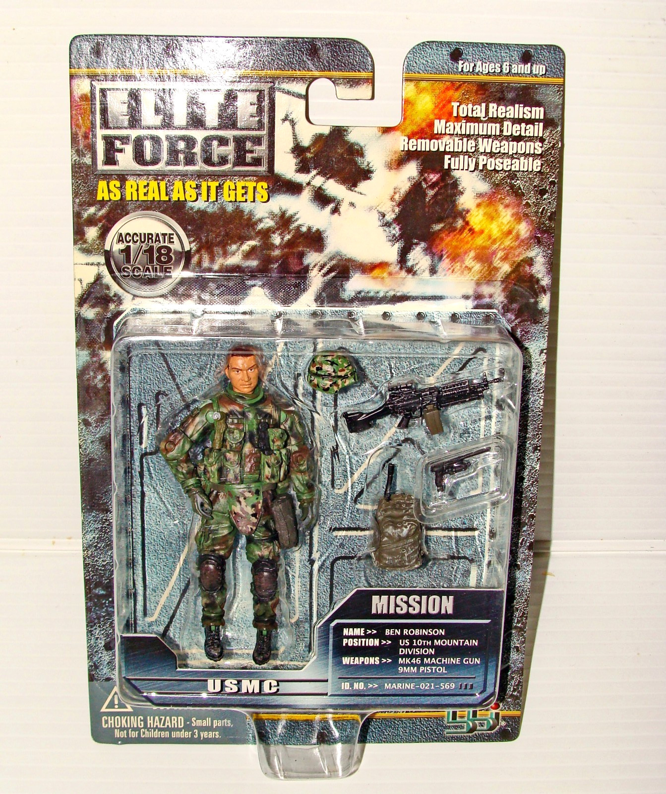 1:18 BBI Elite Force U.S Army 10th Division Infantry Mountaineer Gunner Figure