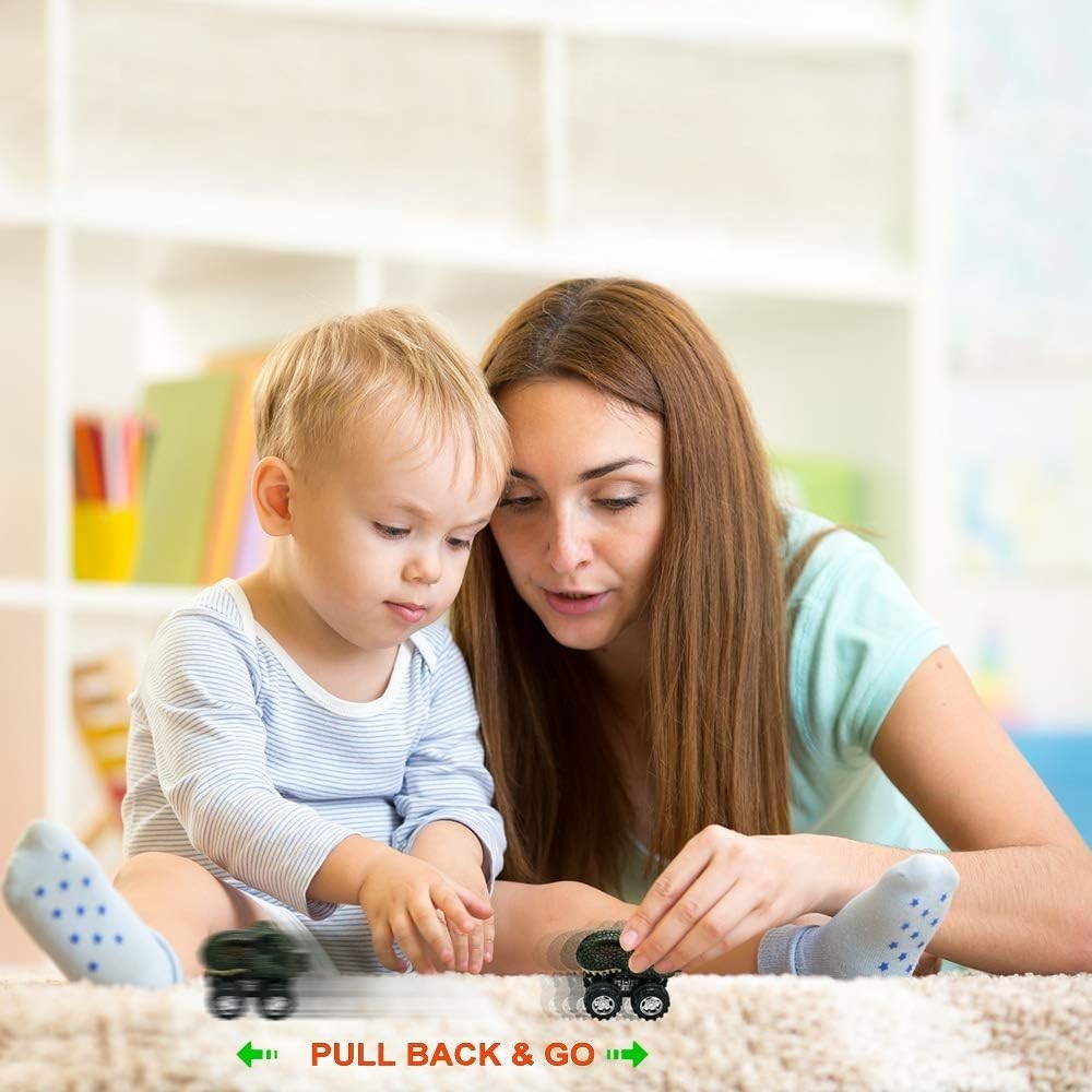 Fun & Educational 4 Pack Dino Pull Back Cars – Perfect Birthday Gifts for Boys
