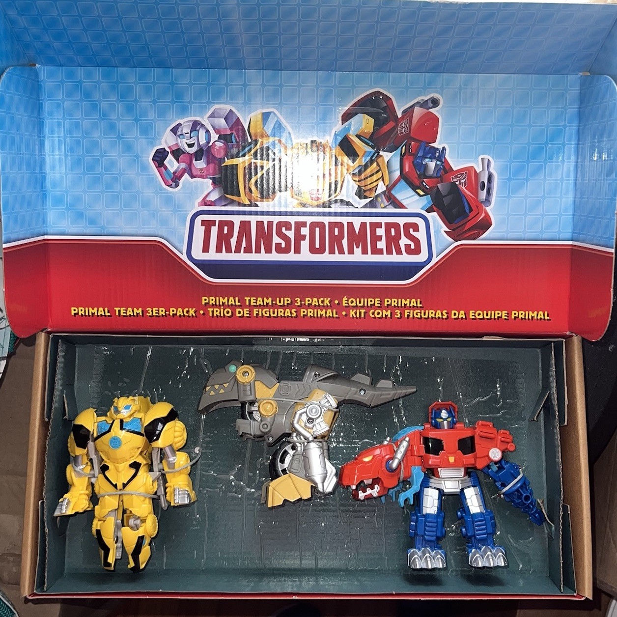 Transformers Playskool Primal Team-Up 3 Pack Action Figures New