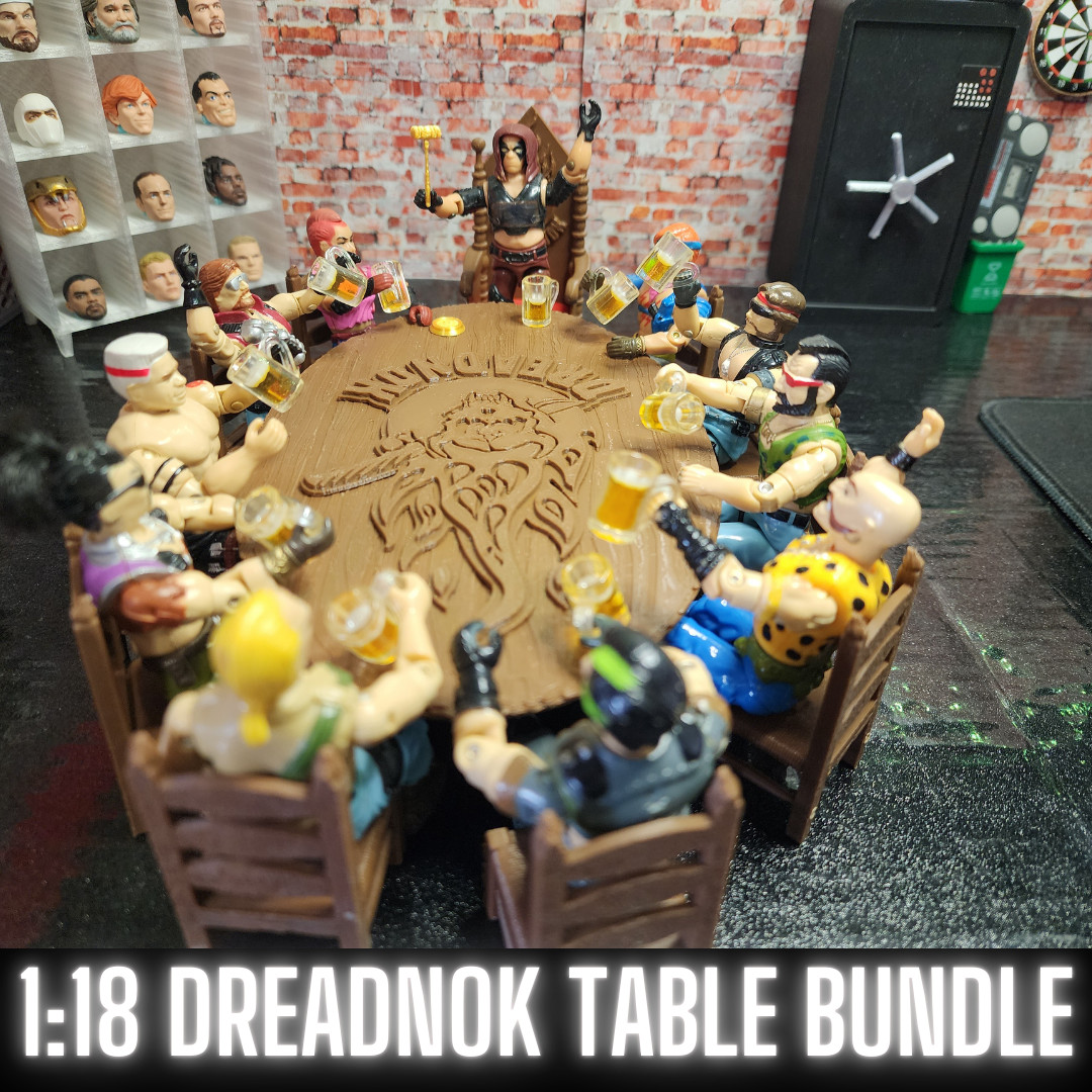 DREADNOK TABLE BUNDLE, For 1:18 Scale Figures, Zartan Throne, Gi Joe Vintage, 3D