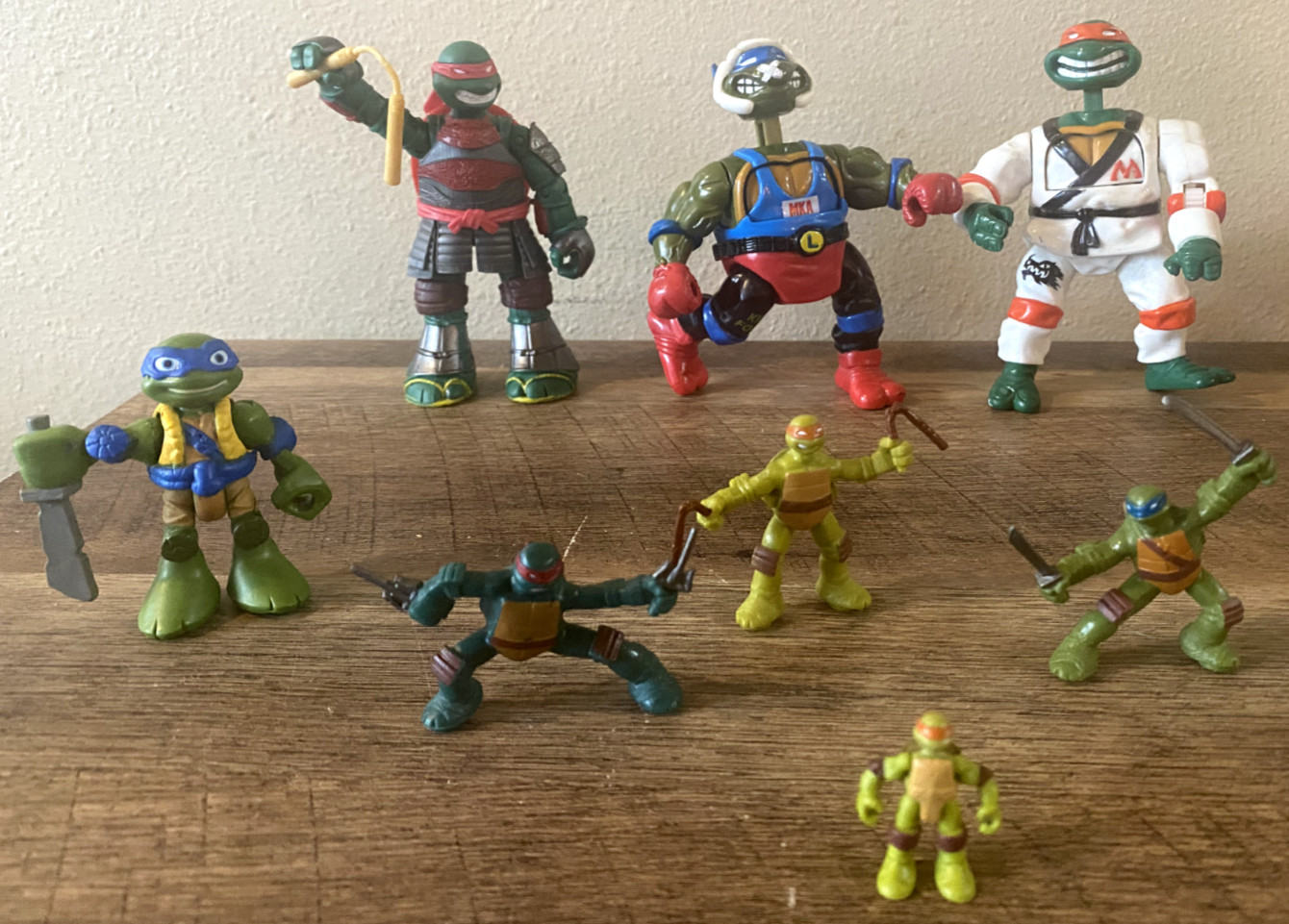 LOT of 14 Teenage Mutant Ninja Turtles Figures Variety Years & Styles
