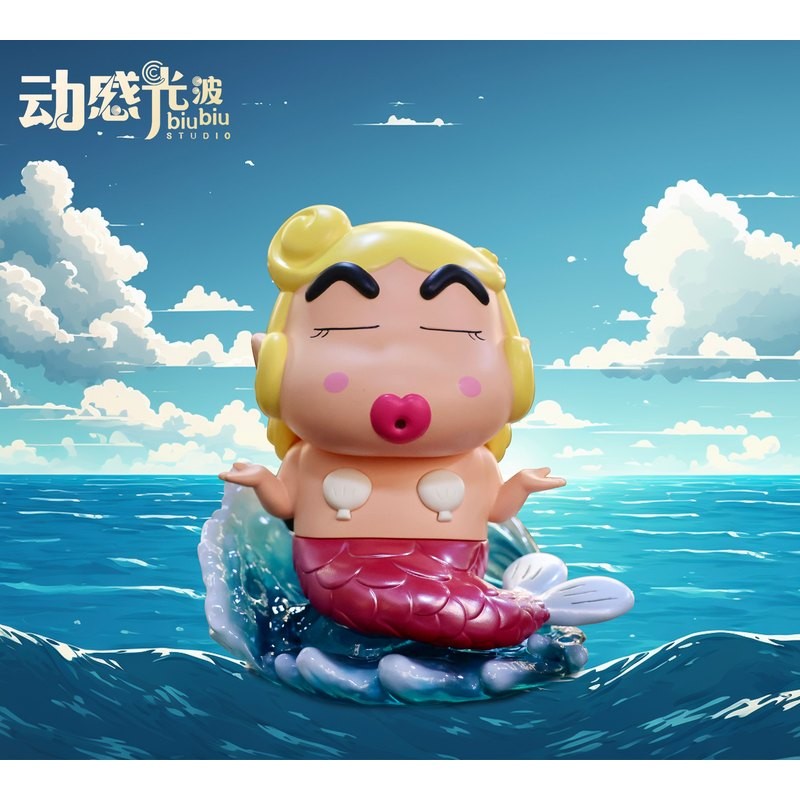 Biu Biu Studio Crayon Shin-chan Resin PU Mermaid Version Figures H15CM