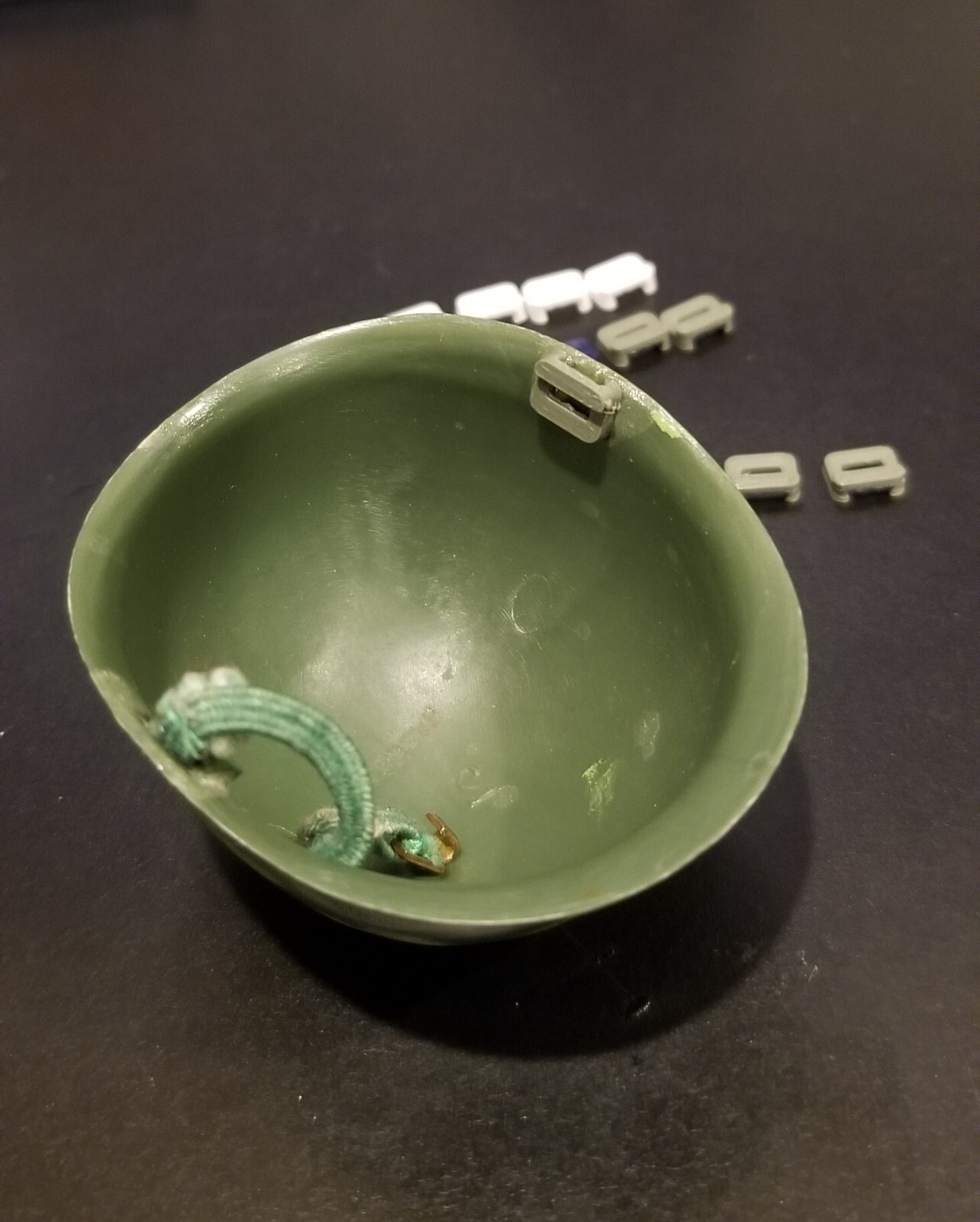 GI Joe 3D printed replacement helmet lug, D lug in green, blue, black & white