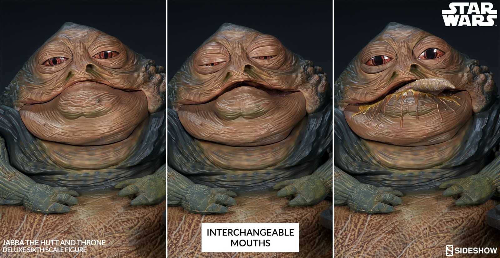 SIDESHOW STAR WARS JABBA THE HUTT AND THRONE DELUXE 12&Prime; 1/6 FIGURE SEALED NEW