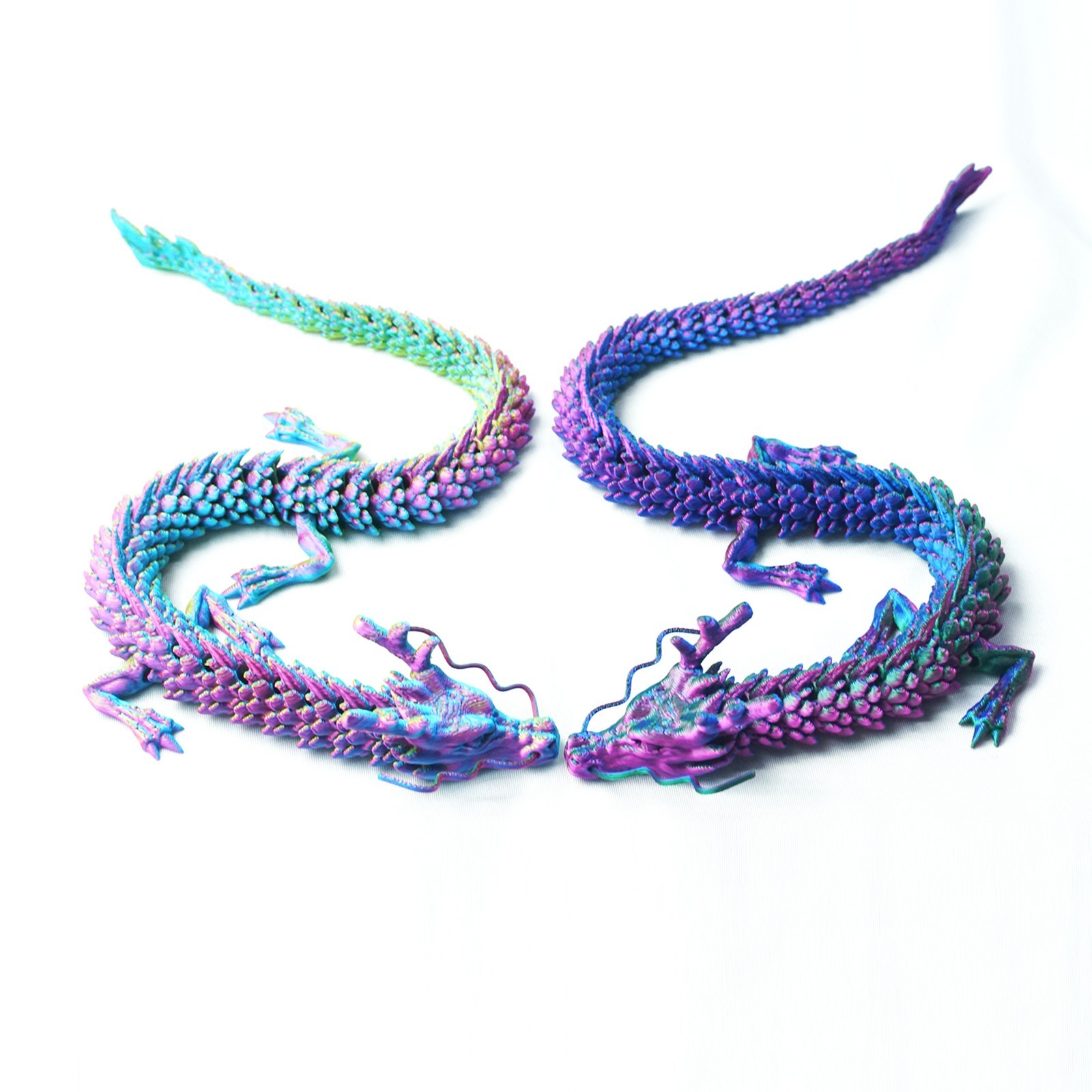 2PCS 12inch 3D Printed Dragon Model,Articulated Animals figure,Toys Home Decor
